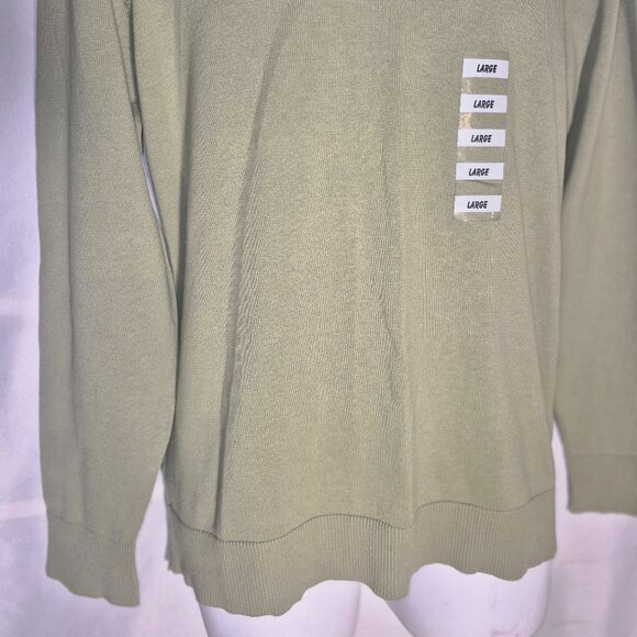 KENNETH COLE REACTION V-Neck cotton sweater, green in size Large NWT - Picture 6 of 16